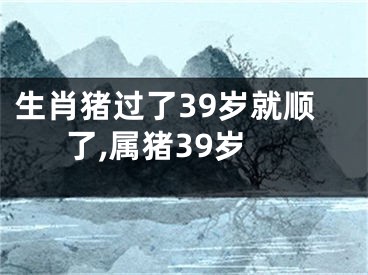 生肖猪过了39岁就顺了,属猪39岁