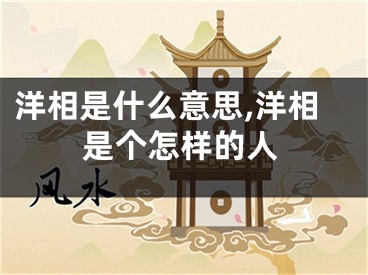 洋相是什么意思,洋相是个怎样的人