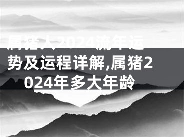 属猪人2024流年运势及运程详解,属猪2024年多大年龄