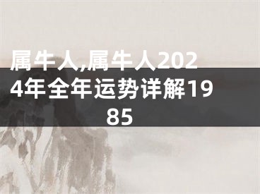 属牛人,属牛人2024年全年运势详解1985