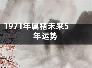 1971年属猪未来5年运势
