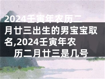 2024壬寅年农历二月廿三出生的男宝宝取名,2024壬寅年农历二月廿三是几号