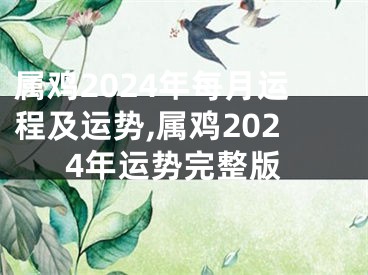 属鸡2024年每月运程及运势,属鸡2024年运势完整版