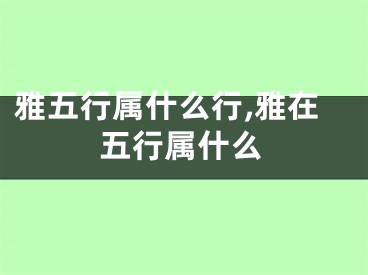 雅五行属什么行,雅在五行属什么