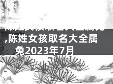 陈姓女孩取名大全属兔,陈姓女孩取名大全属兔2023年7月