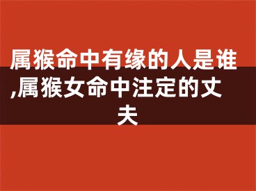 属猴命中有缘的人是谁,属猴女命中注定的丈夫
