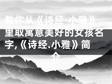 教你从《诗经·小雅》里取寓意美好的女孩名字,《诗经.小雅》简介