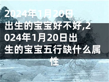 2024年1月20日出生的宝宝好不好,2024年1月20日出生的宝宝五行缺什么属性