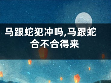 马跟蛇犯冲吗,马跟蛇合不合得来