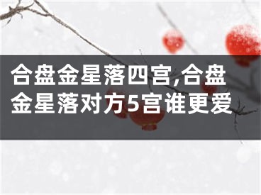 合盘金星落四宫,合盘金星落对方5宫谁更爱