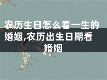 农历生日怎么看一生的婚姻,农历出生日期看婚姻