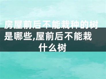房屋前后不能栽种的树是哪些,屋前后不能栽什么树