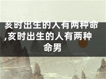 亥时出生的人有两种命,亥时出生的人有两种命男