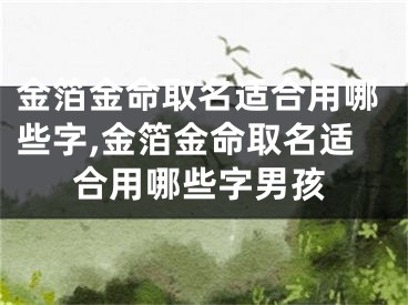 金箔金命取名适合用哪些字,金箔金命取名适合用哪些字男孩