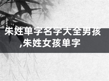 朱姓单字名字大全男孩,朱姓女孩单字
