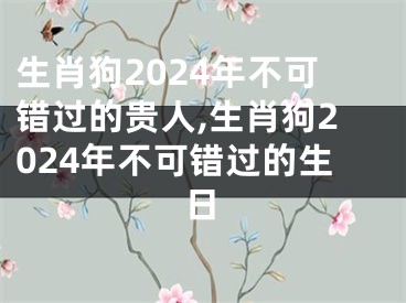 生肖狗2024年不可错过的贵人,生肖狗2024年不可错过的生日