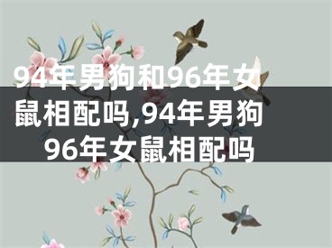 94年男狗和96年女鼠相配吗,94年男狗96年女鼠相配吗