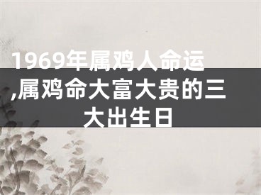 1969年属鸡人命运,属鸡命大富大贵的三大出生日