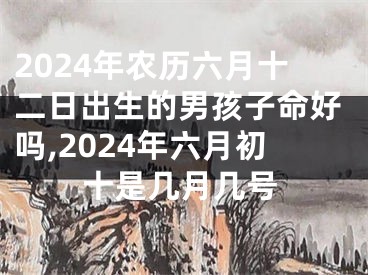 2024年农历六月十二日出生的男孩子命好吗,2024年六月初十是几月几号