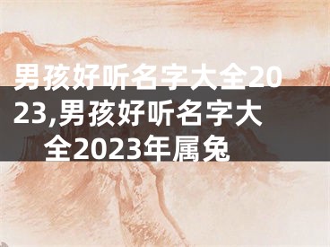 男孩好听名字大全2023,男孩好听名字大全2023年属兔