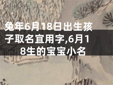 兔年6月18日出生孩子取名宜用字,6月18生的宝宝小名