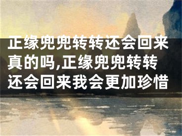 正缘兜兜转转还会回来真的吗,正缘兜兜转转还会回来我会更加珍惜