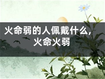 火命弱的人佩戴什么,火命火弱