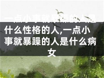 一点小事就暴躁的人是什么性格的人,一点小事就暴躁的人是什么病女