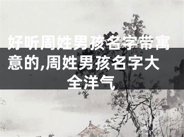 好听周姓男孩名字带寓意的,周姓男孩名字大全洋气