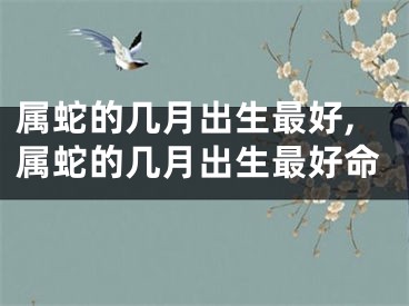 属蛇的几月出生最好,属蛇的几月出生最好命