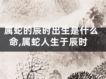 属蛇的辰时出生是什么命,属蛇人生于辰时