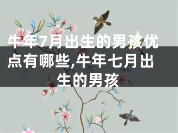 牛年7月出生的男孩优点有哪些,牛年七月出生的男孩
