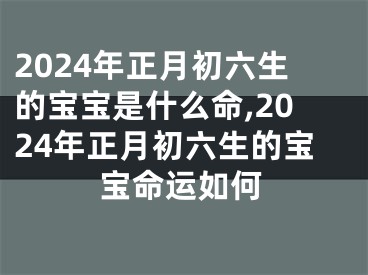 2024年正月初六生的宝宝是什么命,2024年正月初六生的宝宝命运如何
