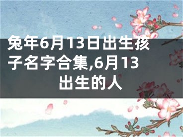 兔年6月13日出生孩子名字合集,6月13出生的人