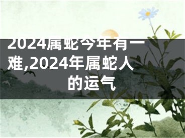 2024属蛇今年有一难,2024年属蛇人的运气