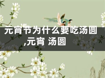 元宵节为什么要吃汤圆,元宵 汤圆