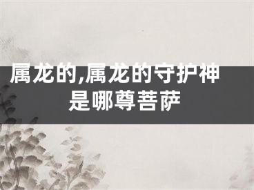 属龙的,属龙的守护神是哪尊菩萨
