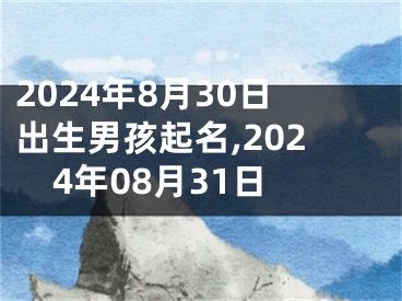 2024年8月30日出生男孩起名,2024年08月31日