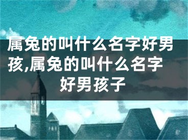 属兔的叫什么名字好男孩,属兔的叫什么名字好男孩子