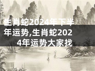 生肖蛇2024年下半年运势,生肖蛇2024年运势大家找