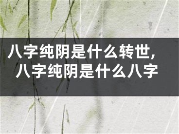 八字纯阴是什么转世,八字纯阴是什么八字