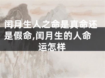 闰月生人之命是真命还是假命,闰月生的人命运怎样