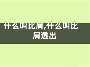 什么叫比肩,什么叫比肩透出