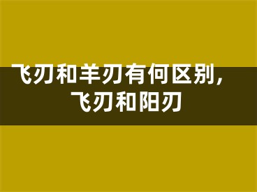 飞刃和羊刃有何区别,飞刃和阳刃