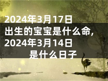 2024年3月17日出生的宝宝是什么命,2024年3月14日是什么日子
