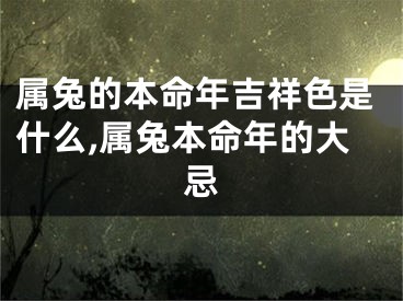 属兔的本命年吉祥色是什么,属兔本命年的大忌