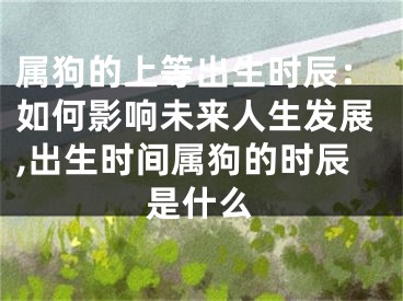 属狗的上等出生时辰：如何影响未来人生发展,出生时间属狗的时辰是什么