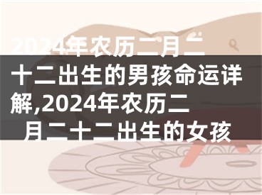2024年农历二月二十二出生的男孩命运详解,2024年农历二月二十二出生的女孩