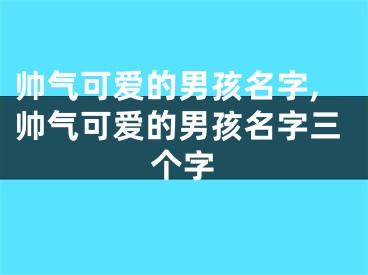 帅气可爱的男孩名字,帅气可爱的男孩名字三个字