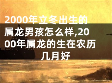 2000年立冬出生的属龙男孩怎么样,2000年属龙的生在农历几月好